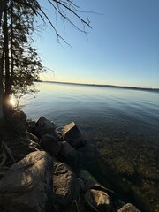 sunset on the lake