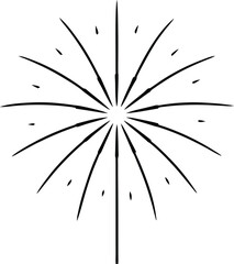 Obraz premium fireworks icon line art vector illustration on transparent background