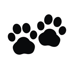 Bold Black Animal Paw Print Vector Silhouette Set for Wildlife and Pet Design Inspiration