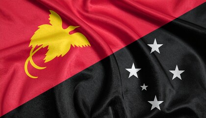 Papua New Guinea flag background with wavy texture