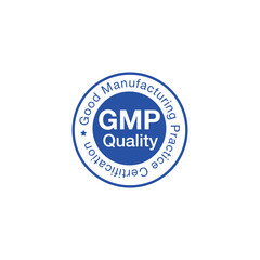 GMP Certified Blue Icon Vector.