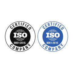 Fototapeta premium ISO Certified Company Blue and Black Icon Vector.