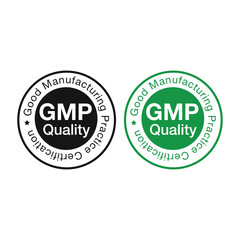 GMP Certified Green and Black Icon Vector