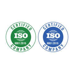 ISO Certified Company Blue and Green Icon Vector.