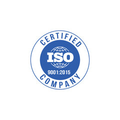 ISO Certified Company Blue Icon Vector.