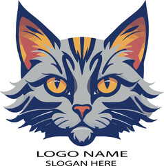 cat head logo icon vector .