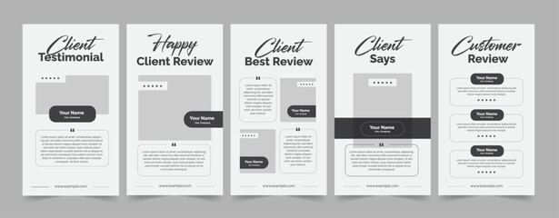 Modern client feedback template, Customer review banner design, Testimonial quote layout