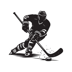 Ice hockey arena player shooting Competitive Team Intense Game. professional forward player