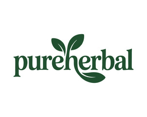 PureHerbal logo featuring leaves, conveying natural products.