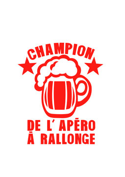champion apero rallonge biere dessin logo humour alcool