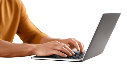 A person is typing on a laptop computer