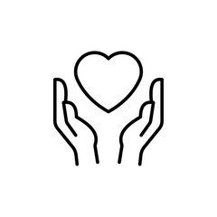 Vector line icon related to charity. Perfect Line. Editable Stroke.