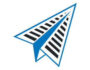 Paper Airplane Graphic Design, stylized paper airplane graphic, perfect for technology, communication, or design-related projects, paper airplane, graphic design, logo, technology, communication, inno