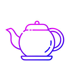 Obraz premium Teapot – Gradient Outline Vector Tea Brewing Icon