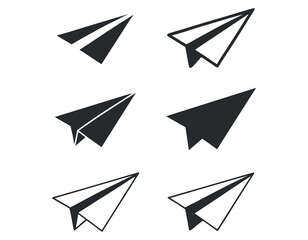 black and white paper airplane icons, vector illustration paper airplane, Paper Airplane Icons Set, paper airplane, airplane, paper, icon, illustration, graphic, symbol, simple, minimalist, black and 