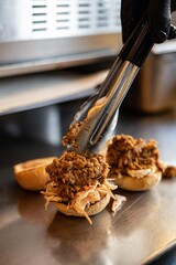 Pulled Meat Sandwich Preparation