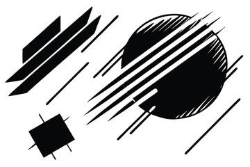 Abstract grayscale geometric brush stroke design