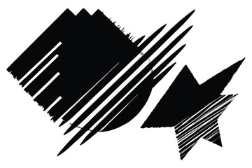 Abstract geometric grayscale brush stroke design