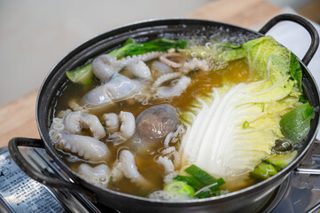 Korea traditional food. Octopus Soup