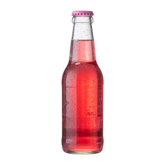 Sparkling beverage: An elegant shot showcases a vibrant bottle of refreshing, bubbly pink beverage, radiating with an enticing aesthetic