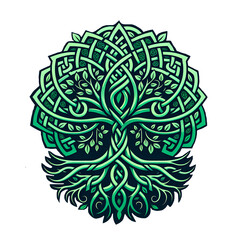 The Celtic Tree of Life and Death symbol on transparent background