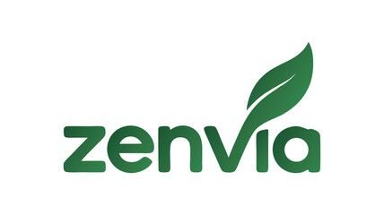 Fototapeta premium The Zenvia Logo Featuring Green Leaves