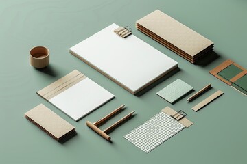 Clear Pixel Image of Creative Stationery Set Brand Mockup