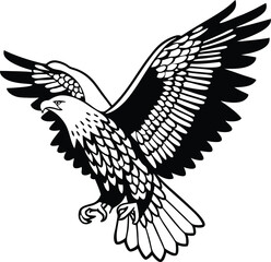 Soaring Eagle Artwork Vector Illustration
