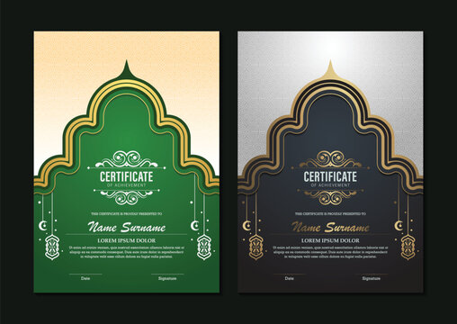 Luxury islamic ramadan award certificate