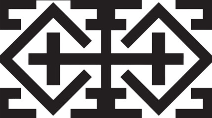 Obraz premium Geometric shapes construct symmetric emblem design background monochrome