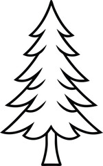Fototapeta premium pine tree icon line art vector illustration on transparent background