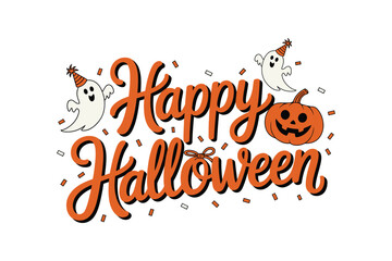 Happy Halloween typography design vector illustration(B)