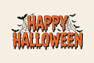 Happy Halloween typography design vector illustration
