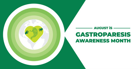 Gastroparesis awareness month is observed every year in august. Low poly style design. Geometric background. Vector template for banner. Isolated vector illustration.	