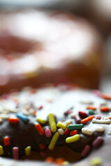 A top down view of multiple donuts.