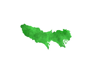 東京（中心部のみ）地図　水彩で描いた地図のイラスト