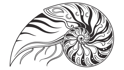 Abstract swirling black and white monochrome psychedelic design