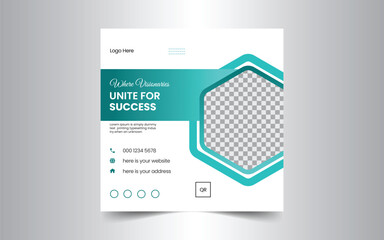 Digital business marketing banner for social media post square banner vector template design.