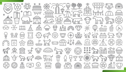 Comprehensive Collection of Zoo, Animal, and Nature-Themed Icons Set