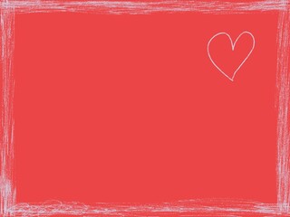red background with drawn heart