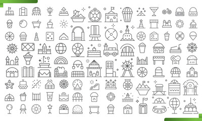 Whimsical Icon Collection of Festive and Entertainment Elements