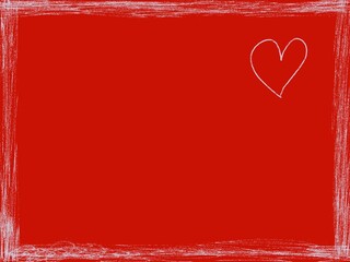 red background with drawn heart