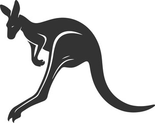 Cute animal kangaroo vector silhouette drawing
