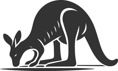 Cute animal kangaroo vector silhouette drawing