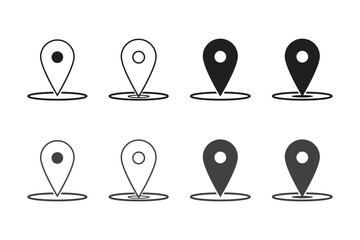 pin markers tourist destination isolated on white background 8k 4k high quality vector icon illustration