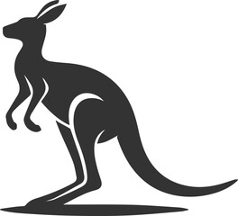 Cute animal kangaroo vector silhouette drawing