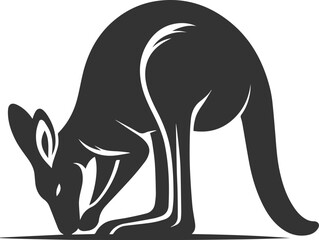 Cute animal kangaroo vector silhouette drawing