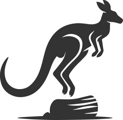 Cute animal kangaroo vector silhouette drawing
