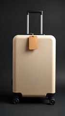 Metal suitcase isolated on white a minimalist and modern style suitcase with a rectangular shape, a dark black background.