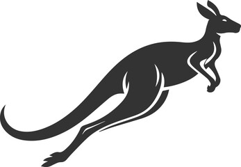 Cute animal kangaroo vector silhouette drawing